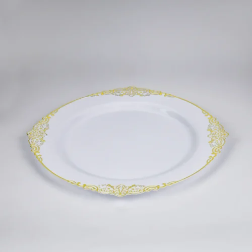 7.5 Dinner Plates with Gold Rim 7.5" Gold Rimmed Plates Plastic