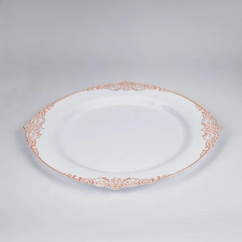 7.5'' Rose Gold Plastic Plates 7.5" Rose Gold Disposable Plates