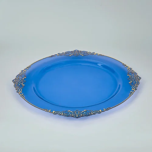 7.5‘’ Clear Blue Plastic Plates Blue Plastic Plates Disposable