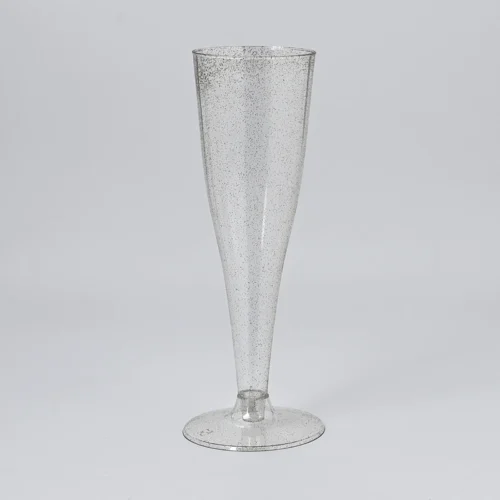 9oz Clear Silver Plastic Champagne Flute 1 9oz Clear Silver Plastic Champagne Flute