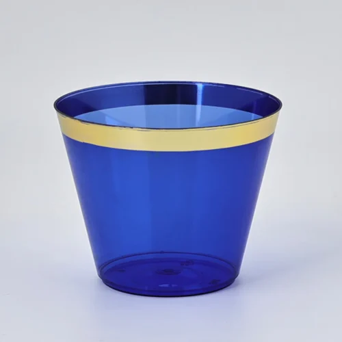 Blue and gold palstic cups Blue and gold palstic cups