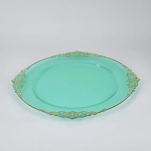 Translucent Green Fancy Disposable Plates Translucent Green Fancy Disposable Plates