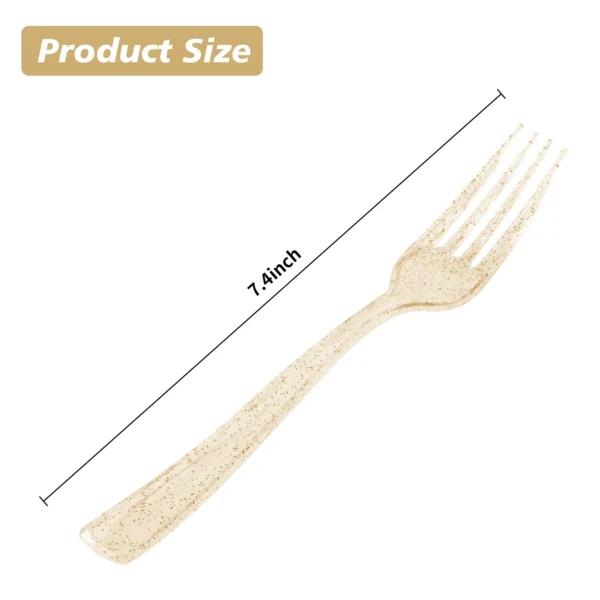 7.4" Glitter Plastic Forks – Image 2