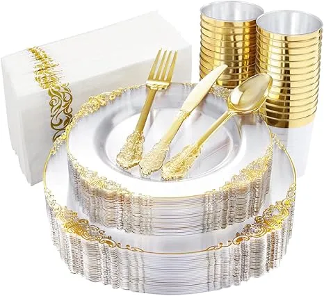 Gold Rim Elegant Set
