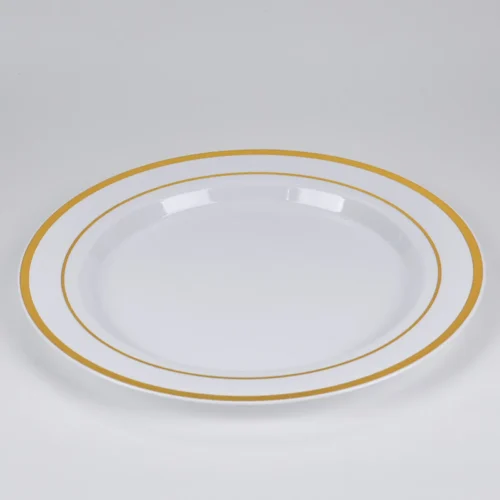 Gold and White Plastic Plates Gold and White Plastic Plates