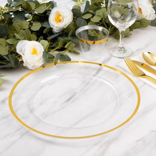 clear and gold charger plates 2