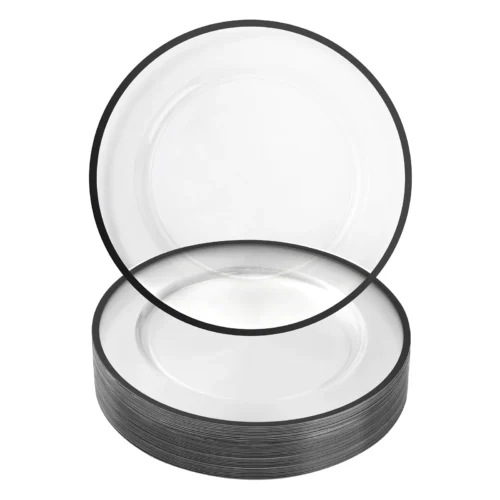 clear charger plates with black rim clear charger plates with black rim