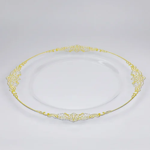Clear and Gold Plastic Plates Clear and Gold Plastic Plates