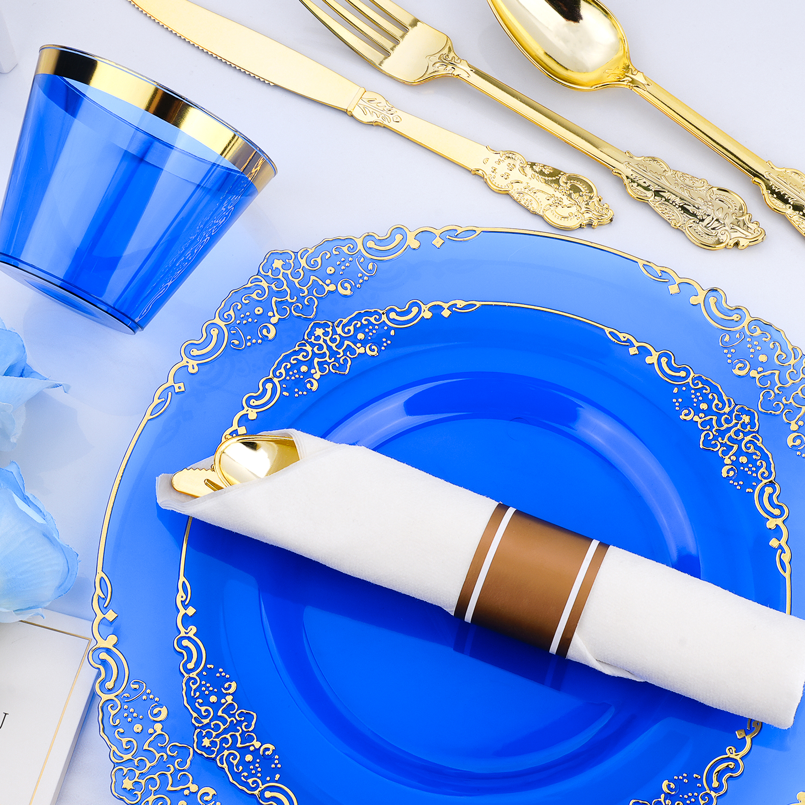 Blue plastic plates 2 1