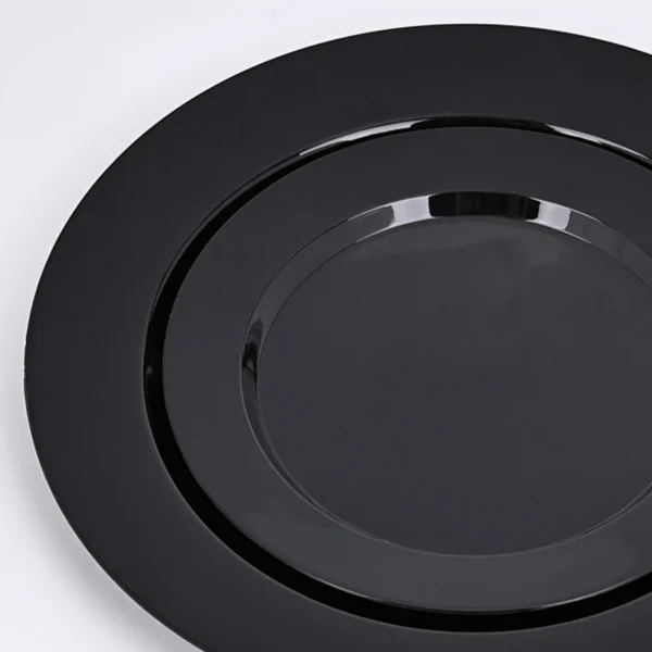 black plastic dinner plates DETAIL