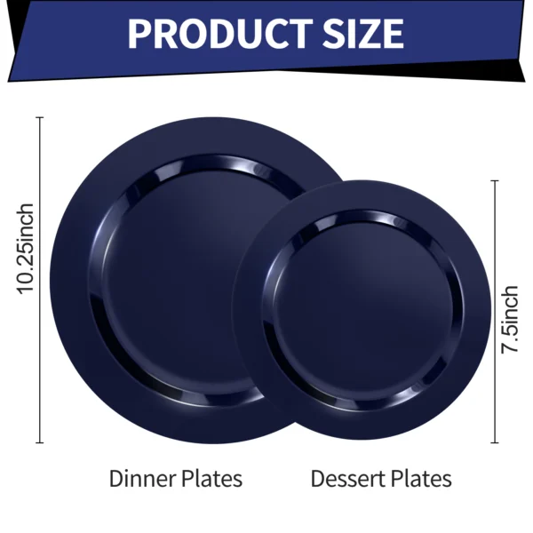 blue plates plastic size