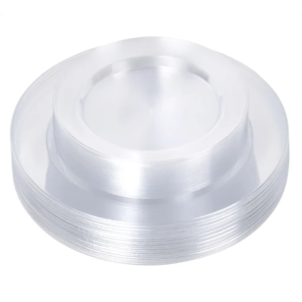 clear plastic plates set