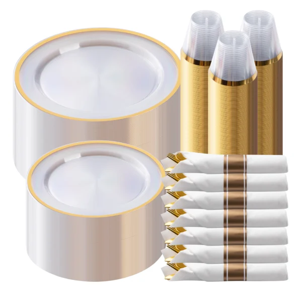 10.25″ Clear Gold Dinner Plate - Imagen 4