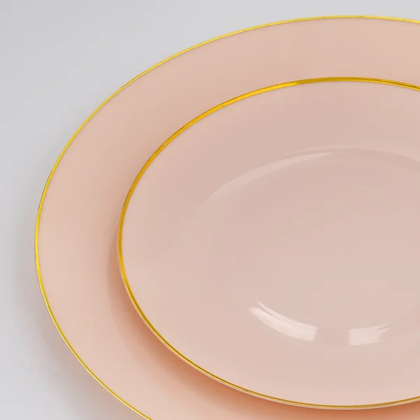 7.5″ Gold Rim Pink Moonlight Dessert Plate - obrazek 2