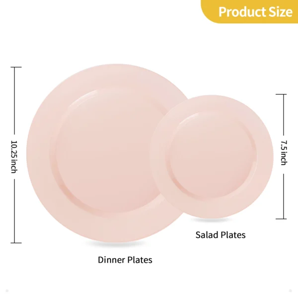 pink plastic plate size
