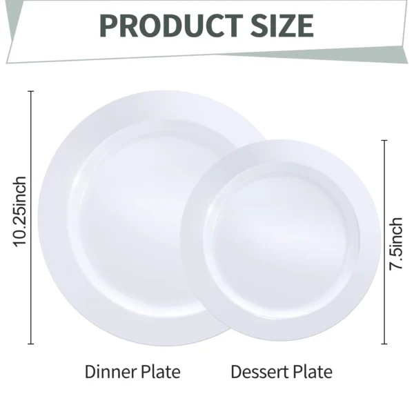 white plastic plate size