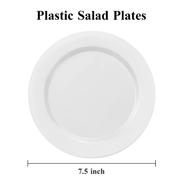 white plastic plates size
