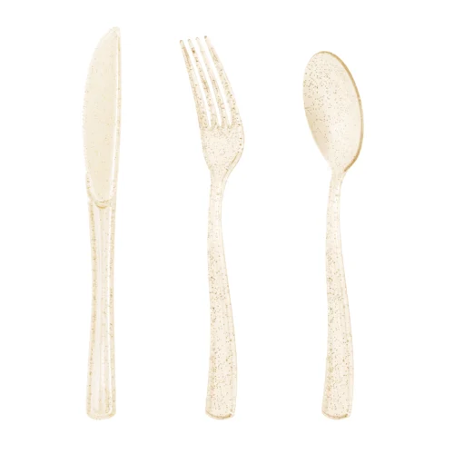 Glitter Plastic Cutlery set Glitter Plastic Cutlery set