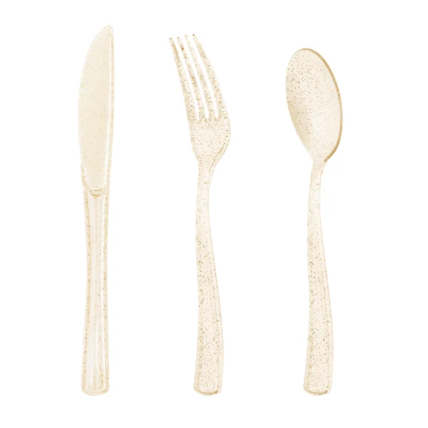 Glitter Plastic Cutlery set