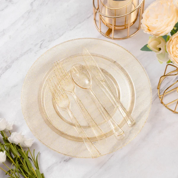 Glitter Plastic disposable Cutlery