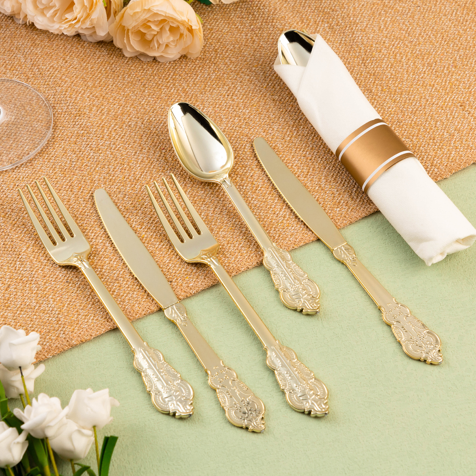 Vintage ornate cutlery set