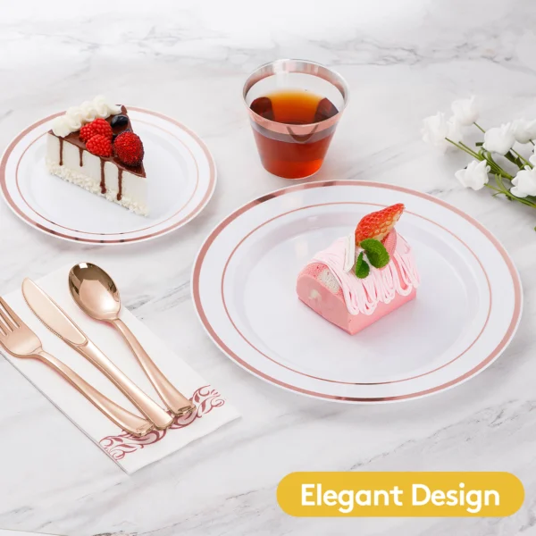 Rose Gold Plastic Cutlery Set — изображение 4