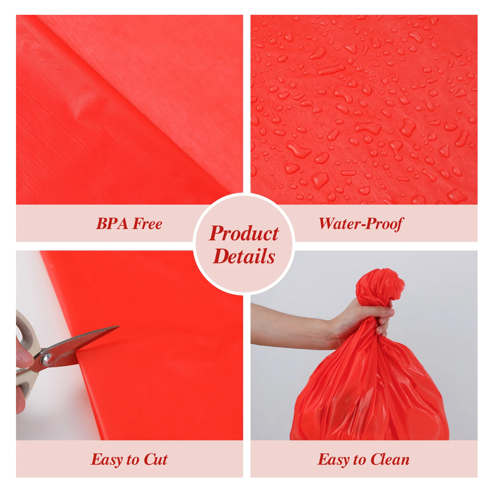 red plastic tablecloths Selling point